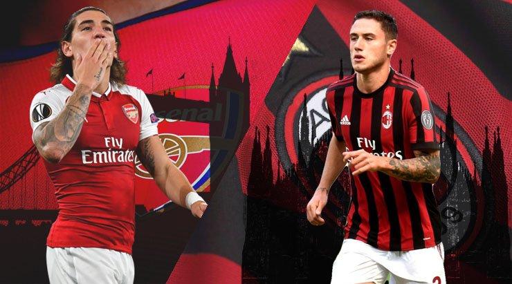 Hector-Bellerin-Davide-Canabria-asenal-vs-ac-milan-key-clash